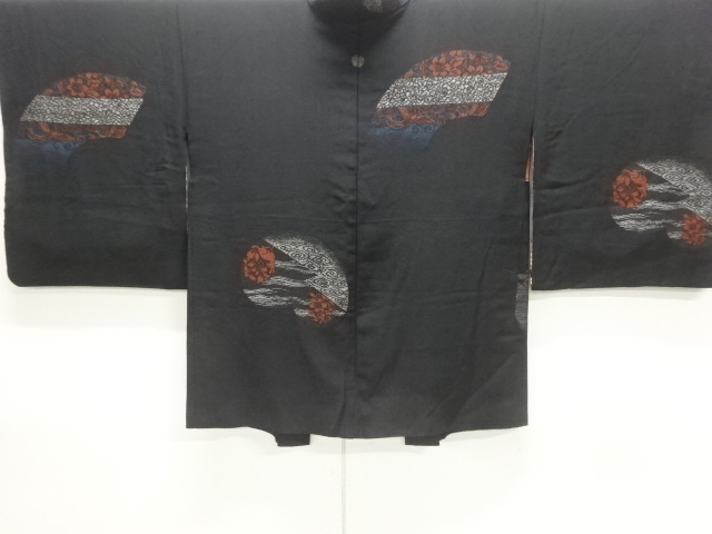 JAPANESE KIMONO / ANTIQUE TAISHO ROMANTIC STYLE: LACQUERED FLOWER / BI